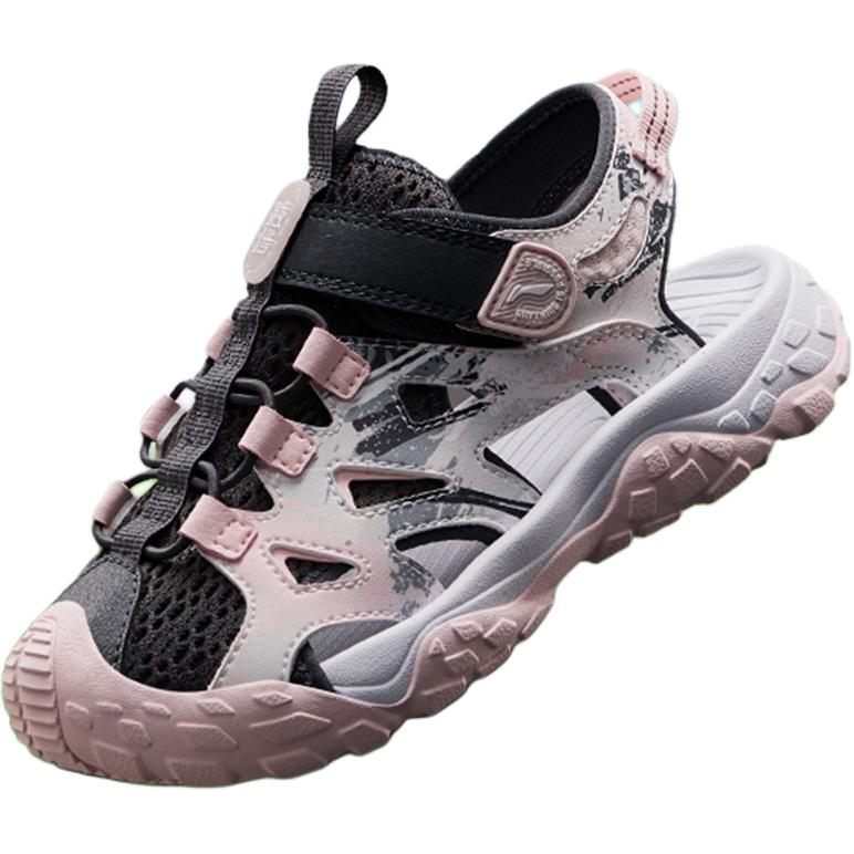 Li Ning Удобные Универсальные Амортизирующие Дышащие Детские Сандалии с Низким Верхом Детские Сандалии Розовые YKEV030-4