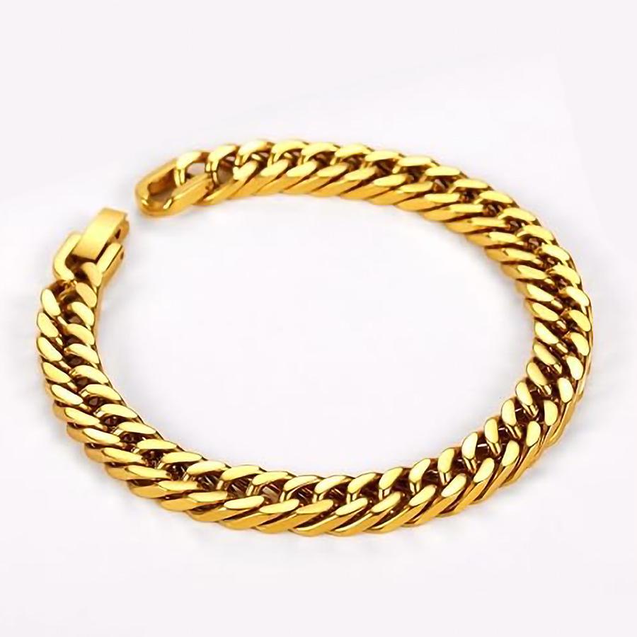 Зашифрованный кубинский браслет из нержавеющей стали: Двойное плетение, универсальный стиль хип-хопа