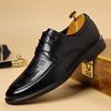 Fashion New Classic Flats Luxury Brand Shoes  Men's Elegant Black Dress Shoes Authentic Leather Lace Up Oxfords Business Social Footwear