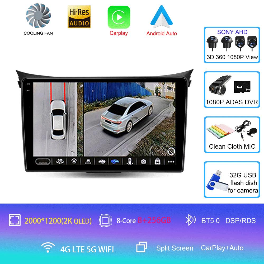 Автомагнитола Android 14 Мультимедийный плеер для Hyundai I30 Elantra 2012 2013 2014 2015 2016 Carplay Auto GPS Навигация Стерео