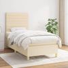 VidaXL Divan Bed with Mattress Cream 100x200 Cm Fabric - Model 3142398