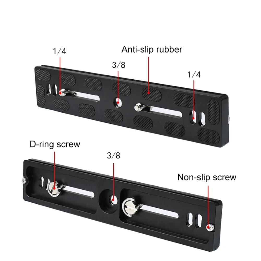 PU 100-156mm Aluminum Quick Release Plate Universal Tripod Camera Plate Ballhead Mount Adapter for Arca Swiss Clamp DSLR Camera Photography Accessory