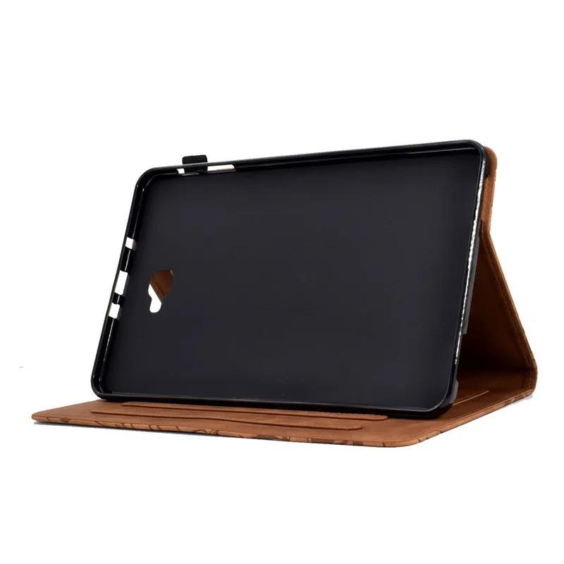 Чехол для планшета Galaxy Tab A 2016 10,1 дюйма SM-T580/T585 из тисненой PU-кожи, противоударный Funda для Samsung Tab A6 10.1 2016