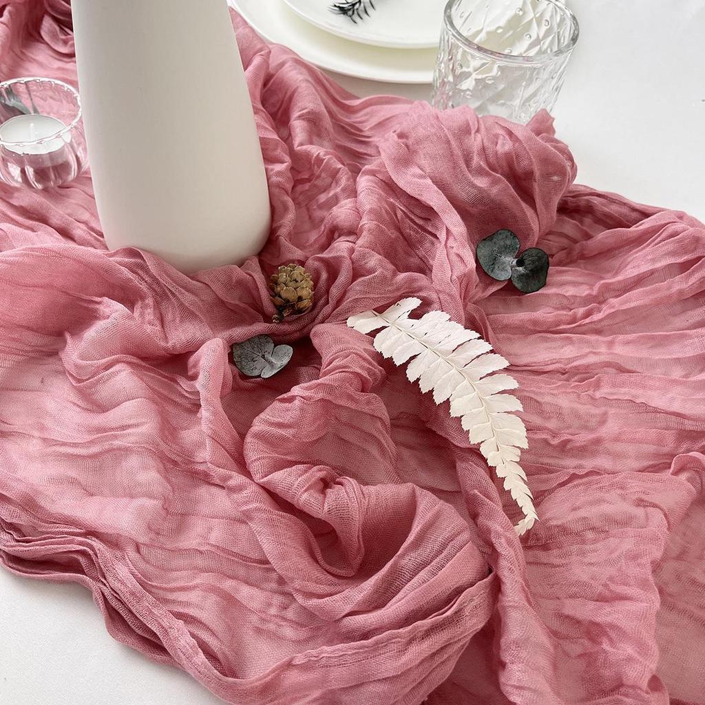 Скатерть-дорожка Bali Yarn Crepe для свадеб и мероприятий - Плиссированная марлевая полиэстеровая салфетка