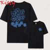 Numerous Flowers Graffiti Print Unisexs Tshirt Y2k Unisex Tshirt Casual Hip Hop Clothes Summer Short Sleeved Unisexs Clothing