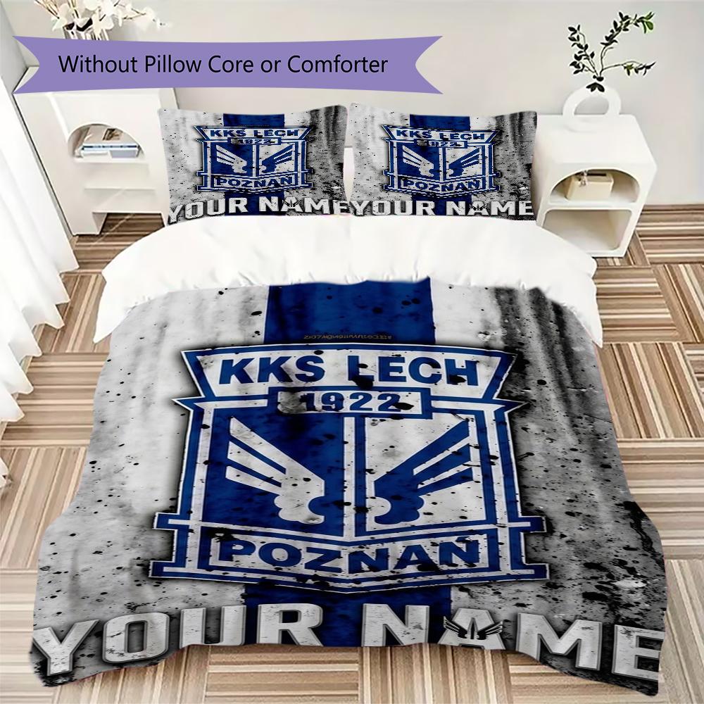 Custom Name Kks Lech Poznan Bedding,Quilt Set Quilt Cover Pillowcase Home Birthday Gift(1 * duvet cover + 2 * pillowcase, without core)_xia
