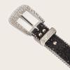 PU Leather Blingbling Belt Zinc Zinc Alloy Waistband Unique Rhinestone Belts  Women