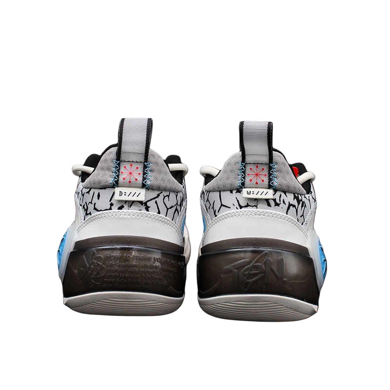 Li Ning Скользкие Устойчивые к истиранию Низкие Баскетбольные кроссовки Мужские Белый Черный Синий ABAS083-18