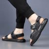 Fashion Fashion Commute Men Sandals Outdoor Soft Sole Breathable Beach Sports Shoes Casual Leather Sandals Lightweight Open Toe Sandals
