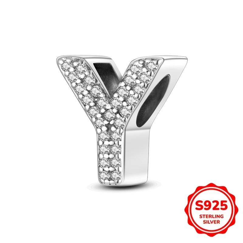 Trendy Fashion Classic 26 Alphabet Letters Charm Bead Components Bead Components Authentic Original Retro Zircon Copper Metal Designed For Women