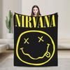 Плед Nirvana с изображением лица Супермягкий смешной плюшевый плед для дивана, кресла, путешествий Фланелевое покрывало Покрывало для кровати