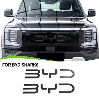 Наклейка с буквами на переднюю эмблему Черный логотип Для BYD Shark 6 Декоративная наклейка 3D наклейка Крышка Аксессуары Инструменты