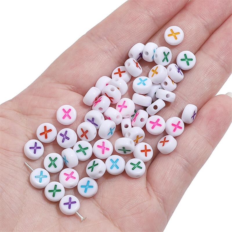 500G Acrylic Colorful A-Z English Letter Beads Flat Round Alphabet Beads For Jewelry Making DIY Couple Friendship Bracelet Necklace