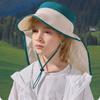 UV Protection Kids Beach Cap Solid color Sunscreen Bucket Hat Children Shawl Sun Hat  Boy