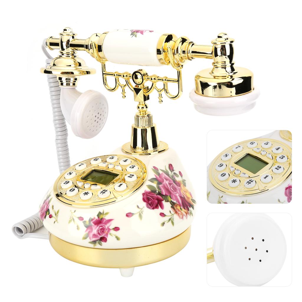 CTN8006 Ретро стиль Кнопочный поворотный циферблат Керамическая имитация настольного телефона для домашнего офиса