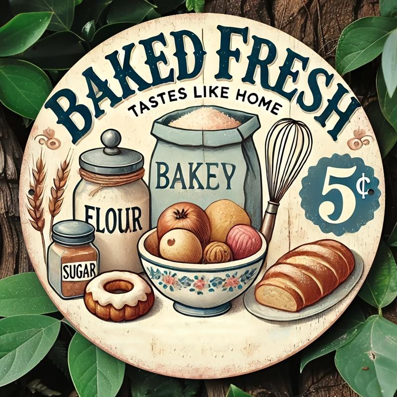 Room Decor pc x inch ( x cm)baked fresh tin signs VintageStyle Round Aluminum Wall Art Sign Bedroom Kitchen Restauran