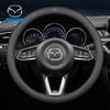 38 см Карбоновое волокно Кожаная Накладка на Руль Для Mazda Axela Atenza 3 2 6 CX3 CX5 CX30 CX8 CX9 MX5 RX7 RX8 SKYACTIV
