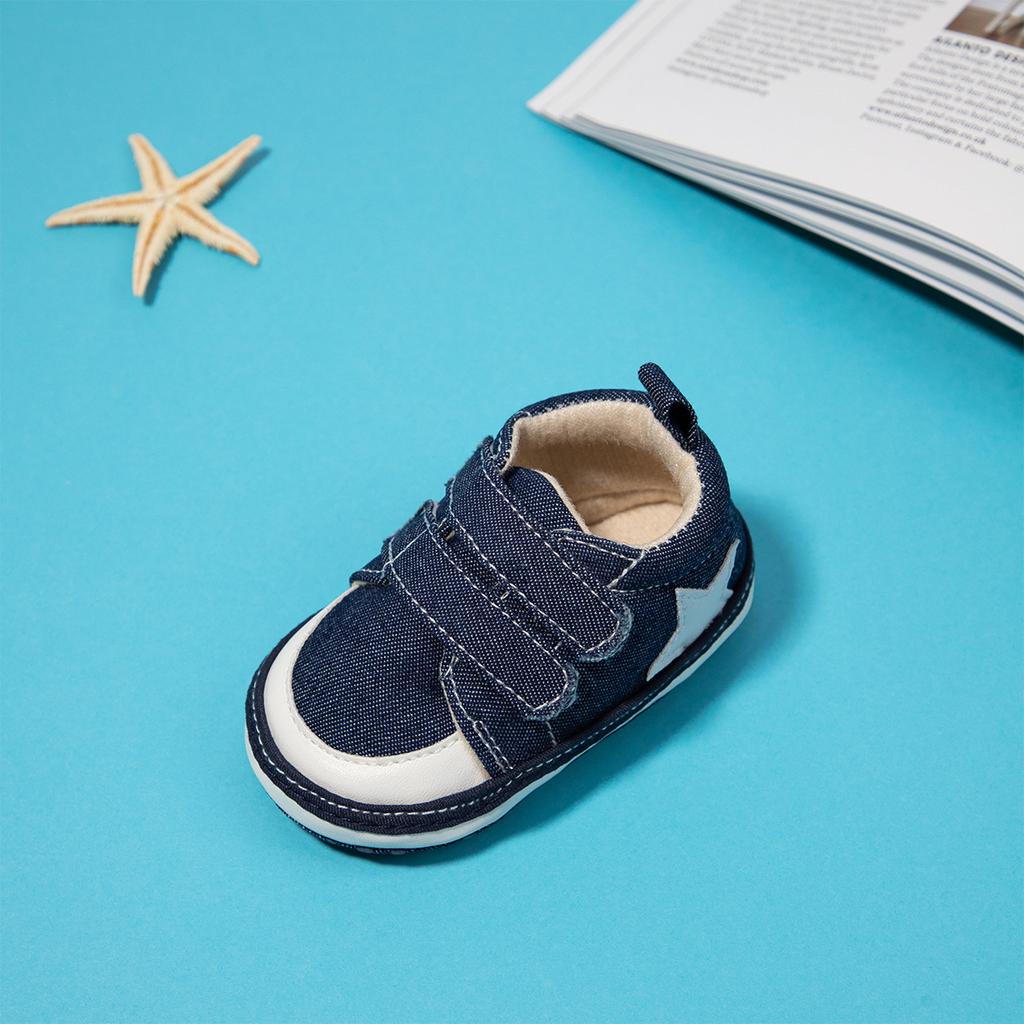 Spring and Autumn New 0-12 Months Baby Double Lap Belt Soft Step Bottom Non-slip Toddler Shoes Baby Shoes