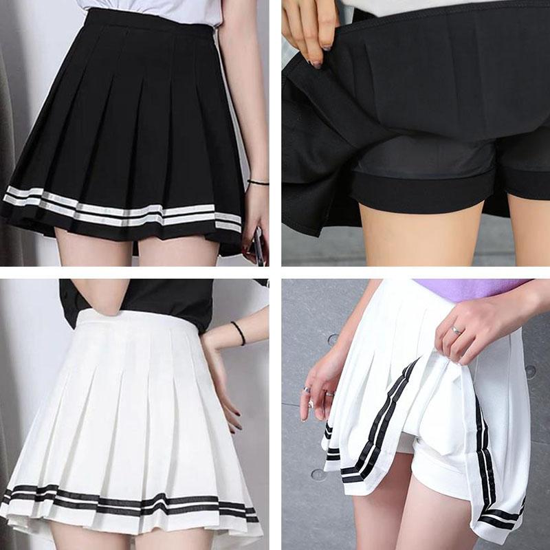 Юбки, женские вечерние полосатые юбки трапециевидной формы для девочек, школьная форма, юбки больших размеров, модная плиссированная юбка Y2k, повседневная тонкая мини-юбка