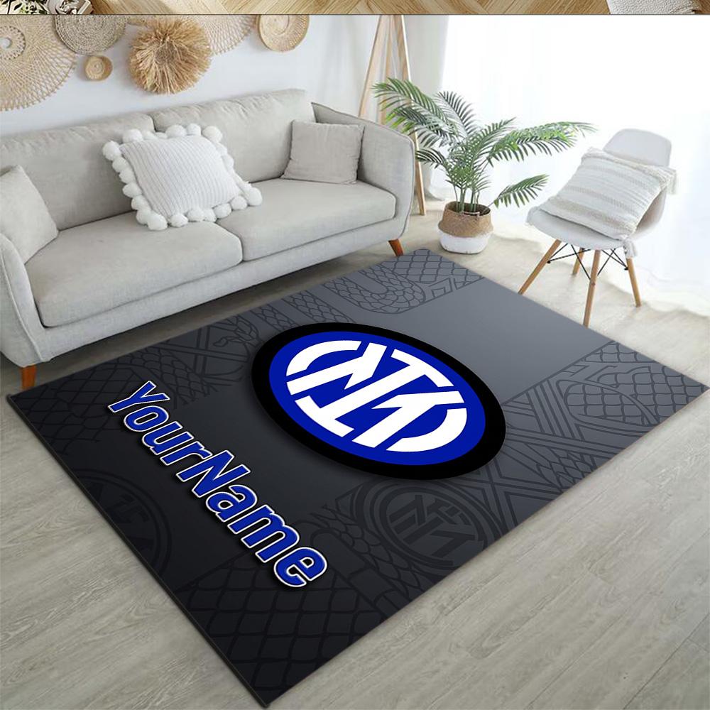 Inter Milan Customizable Name Area Rug Design for Playrooms Foyer Decorate room Living Rooms Anti-slip Rug Decorate Offices Gift for Festivals