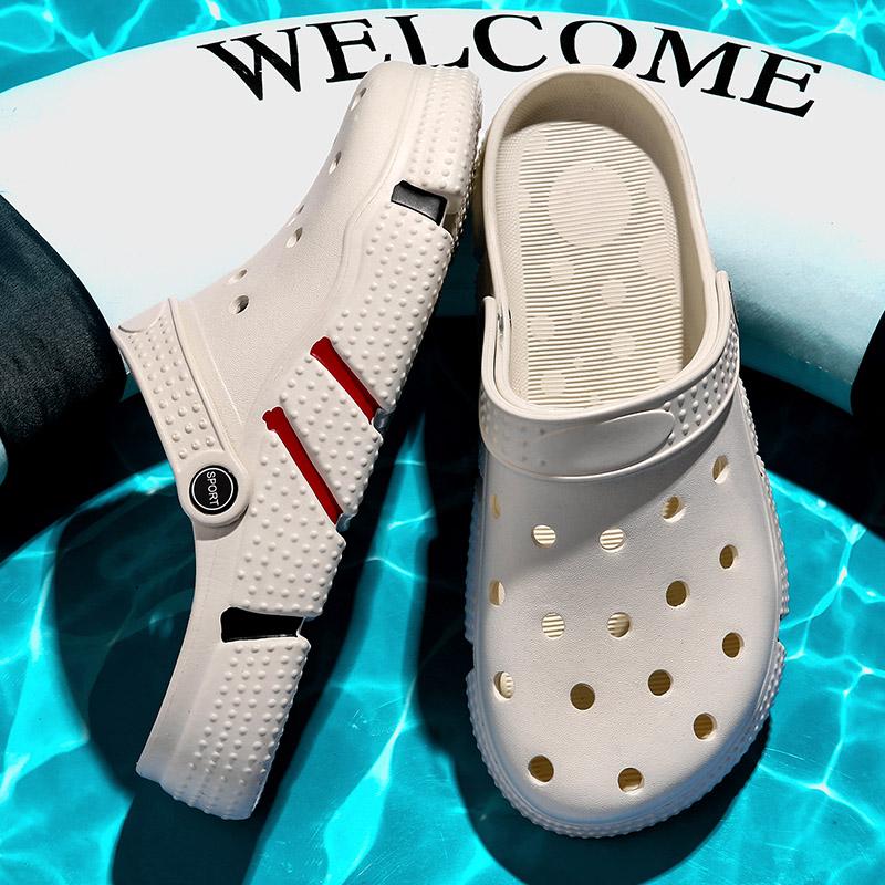 Сандалии унисекс, летняя садовая обувь, пляжная обувь с отверстиями, мужская обувь, женские тапочки