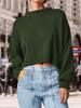 Fashion Solid Color Loose Pullover Round Neck Long Sleeve Knitted Sweater Women