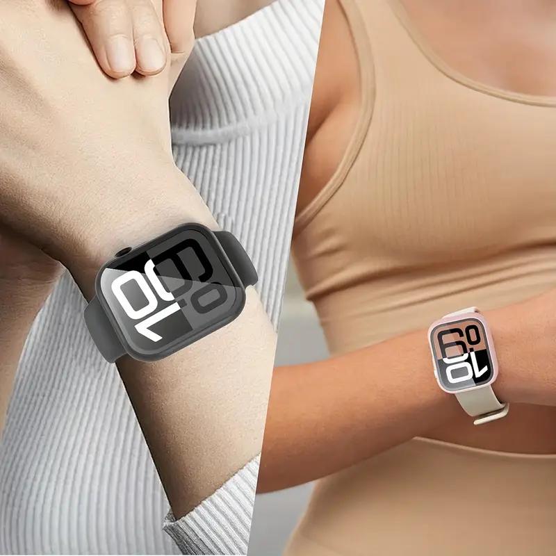 Защитная пленка для корпуса Apple Watch 10 9 8 7 6 5 4 SE 46мм 42мм 45мм 44мм 41мм 40мм Закаленное стекло PC Бампер Чехол Защитные