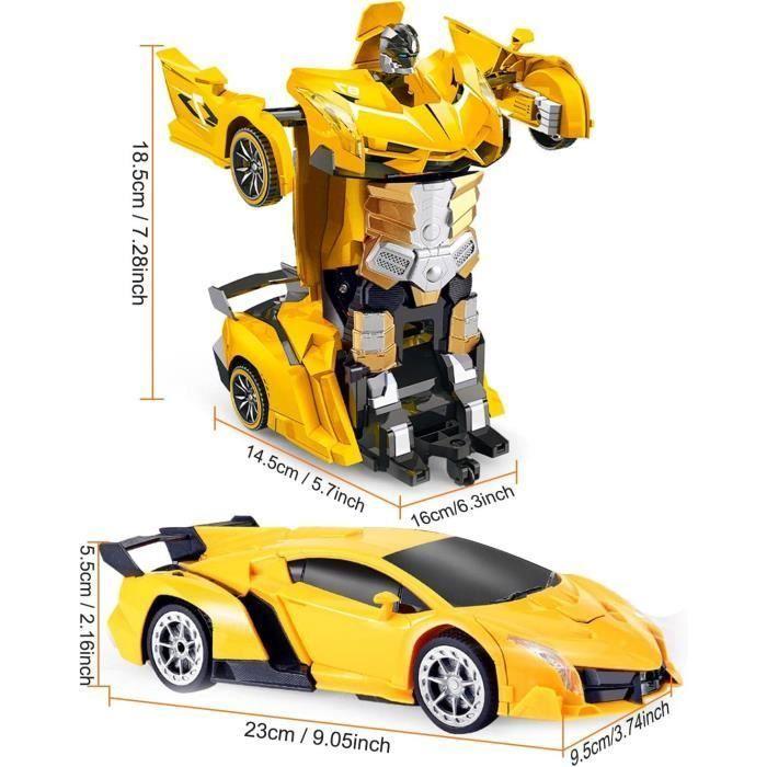 Jouet radiocommandé - LARGEIGHT - Transformers - Voiture Transformable Jaune - 2,4GHz - 6 ans et plus