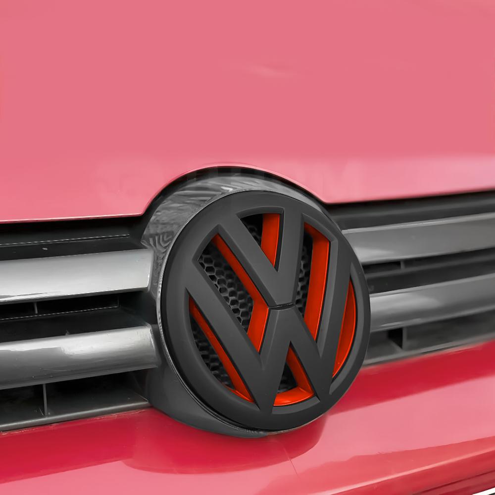 For Volkswagen MK2 2Pcs Car Original Front Radiator Grille Logo Cover for Volkswagen VW Golf 6 Mk6 2010 2011 2012 2013 Rear Trunk Lid Badge Sticker