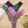 FINTOO 3PCS/Set Sexy V Waist Floral Lace Women Panties Perspective Underwear Thongs Brazilian Briefs Lingerie Comfort Female Underpants