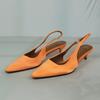 Модный бренд Летние туфли на высоком каблуке Женские современные сандалии Острый носок Слингбэк Удобные Роскошные Шелковые Неглубокие Офисные Вечерние Туфли для Леди