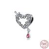 925 Sterling Silver Heart Paw Clear Snowflake Sparkling Crown Pumpkin Charm Bead Fit Woman's Bracelet