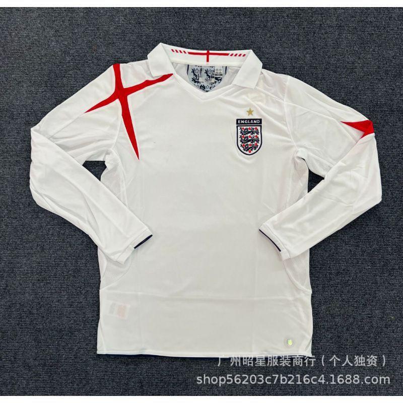 Vintage Long Sleeve Football Jersey Retro National Team Shirt 06 England Argentina Portugal Italy Brazil Sports Top
