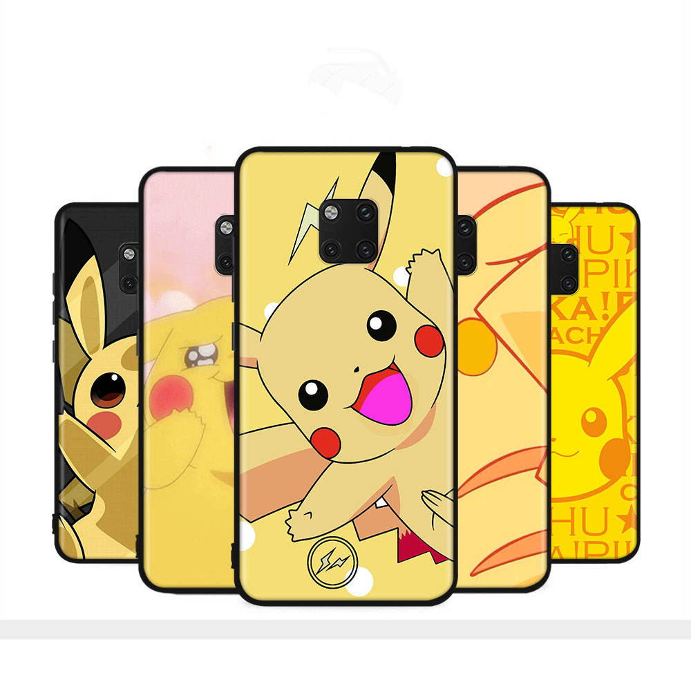PK11 Lovely Pikachu Black Sofe Case for Samsung Note 20 Lite S24 Ultra S23 A03 A05 A06 A11 A71 A15 A16 A13 A24 A25 A33 A52 A53 A50 M55 M35 Plus