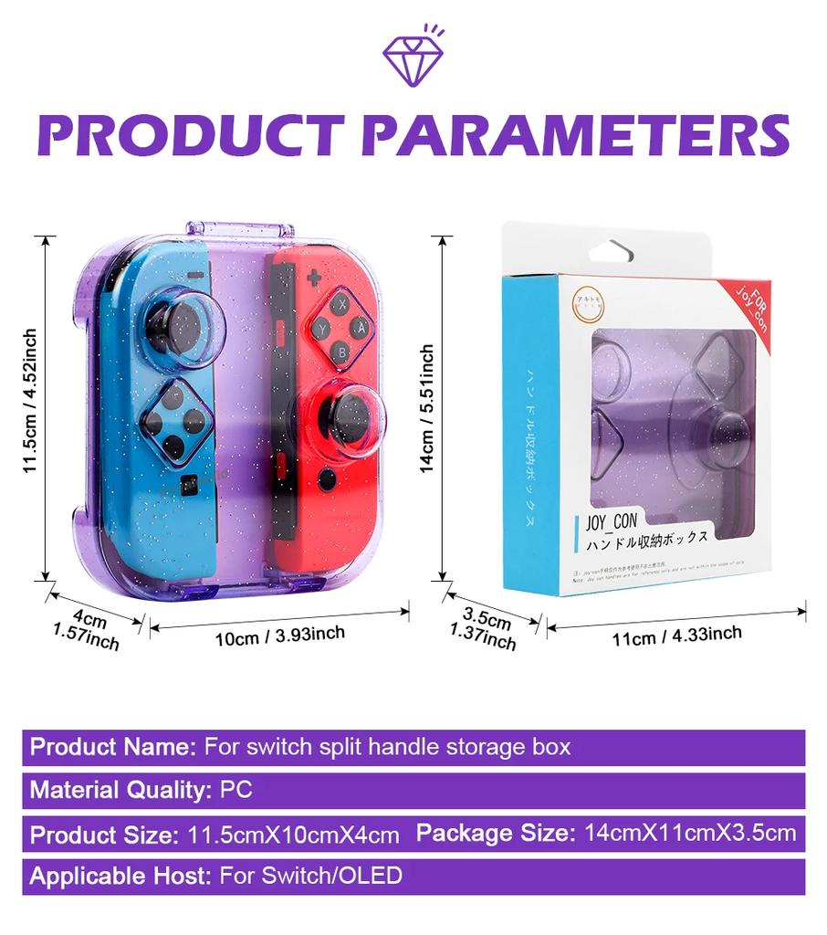 НОВЫЙ 4 ЦВЕТА Прозрачный чехол для NS Switch/OLED Joy-cons Ручка Коробка для хранения для Joycons Пылезащитный прозрачный защитный чехол