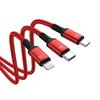 PISEN 6A Нейлоновый плетеный кабель 3-в-1 PD для сверхбыстрой зарядки