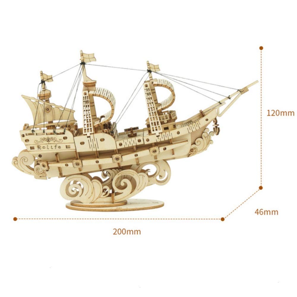ROBOTIME TG305 Wooden Sailing Ship 3D Puzzle DIY Model Kit