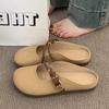 Baotou Half Slippers Women's Summer Outer Wear New Flat-bottomed One-pedal Half-support Single Shoes Soft-soled Cool Slippers
