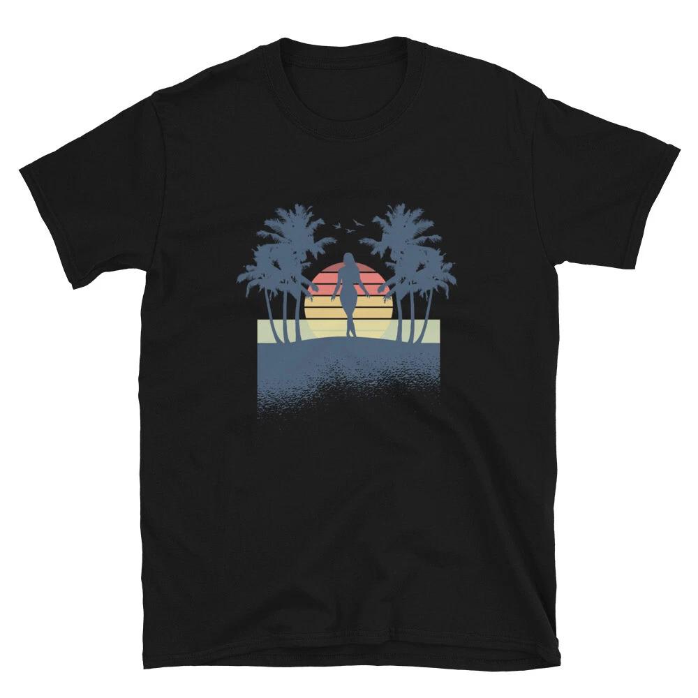 Sexy Lady Sunset Vacation Time Cool Graphic T-Shirt