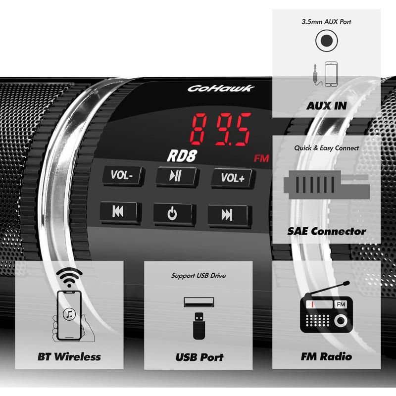 Bluetooth Аудио Мотоциклетный Стерео Динамик Установка на Мотоцикл MP3 Музыкальный Плеер Усилитель Скутер Велосипед USB FM-радио Динамик