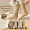 Female Autumn and Winter Solid Color Towel Bottom Thick and Velvet Warm Wool Tube Socks