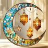 Moon Suncatcher Hanging Decoration Moon Star Lantern Stained Glass 2D