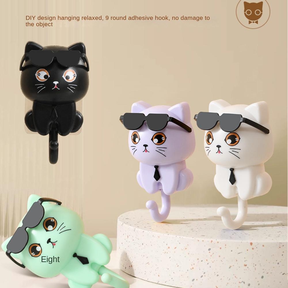 Cartoon Cat Decorative Hooks Seamless Funny Heavy Duty Hook Creative Clothes Hook Bathroom