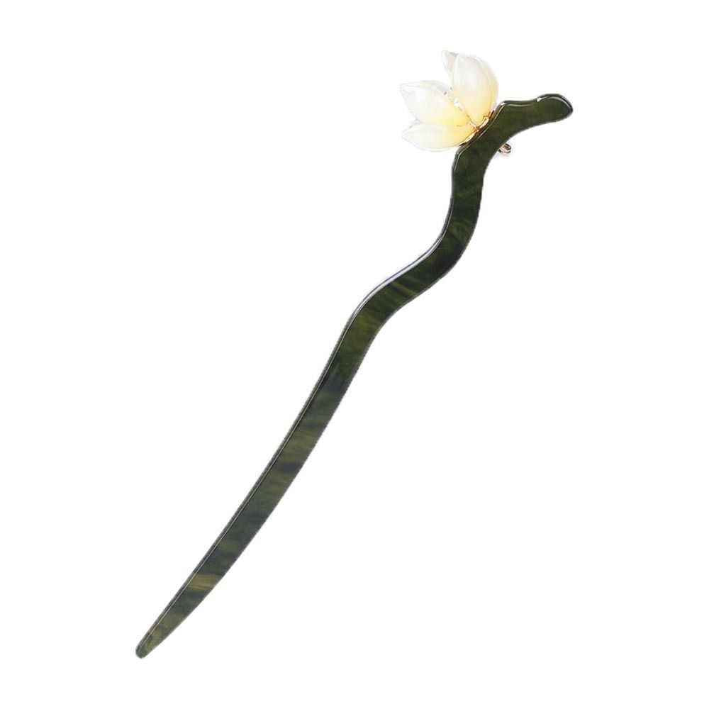 Палочки для волос из ацетата с цветком, корейские заколки Hanfu, женские палочки для волос, китайская вилка для волос, деревянная заколка для волос