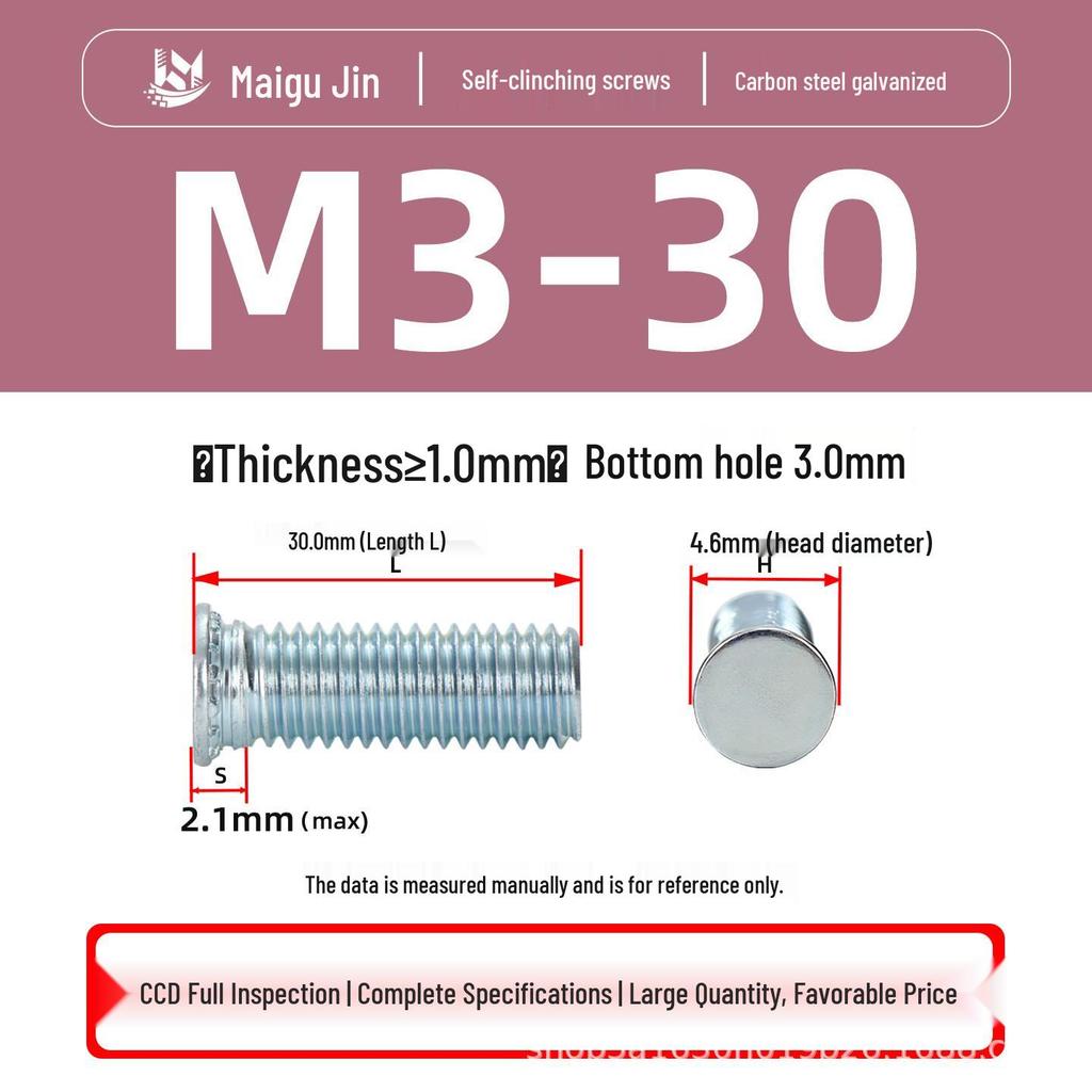 Flat Head Carbon Steel Galvanized Rivet Nuts FH-M2 to M10 - Free Shipping