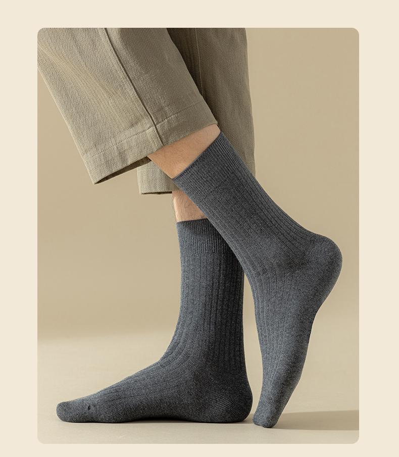 Мужские носки средней длины - 100% хлопок, дезодорирующие, впитывающие пот, для всех сезонов