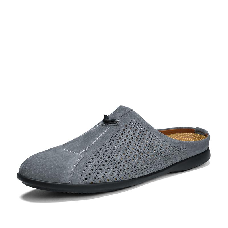 Мужские кожаные тапочки, уличные лоферы