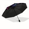 1pc Neon Wolf Auto Open/Close Leisure Cool Umbrella with Windproof, Functional Design, 8-Rib Sturdy Canopy