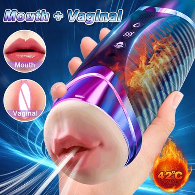 Автоматический мастурбатор для мужчин, мягкий рот, минет, присоска, вагинальный согревающий мужской мастурбатор, инструменты для взрослых, 18 секс-игрушек