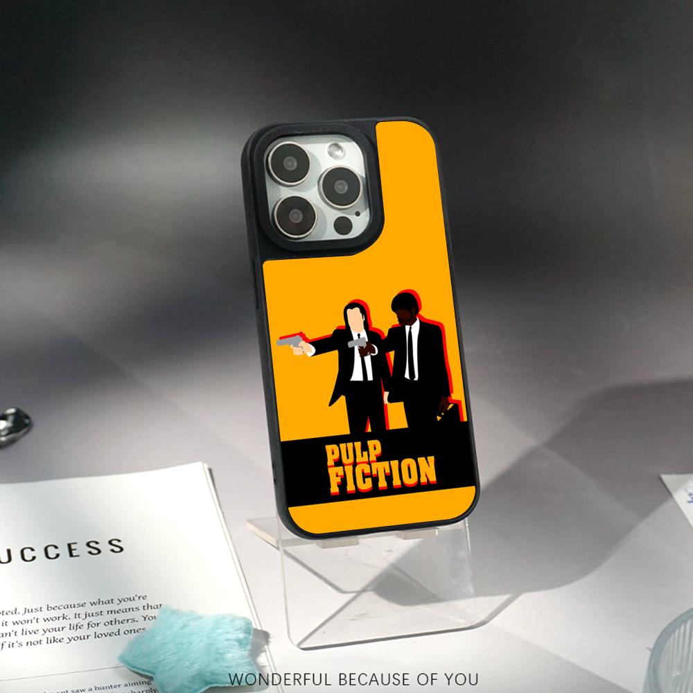 Классические фильмы Криминальное чтиво плакат Чехол для телефона для iPhone 17 16 e 15 14 13 12 Pro Max Овечья кожа Серебристый край Защитный чехол
